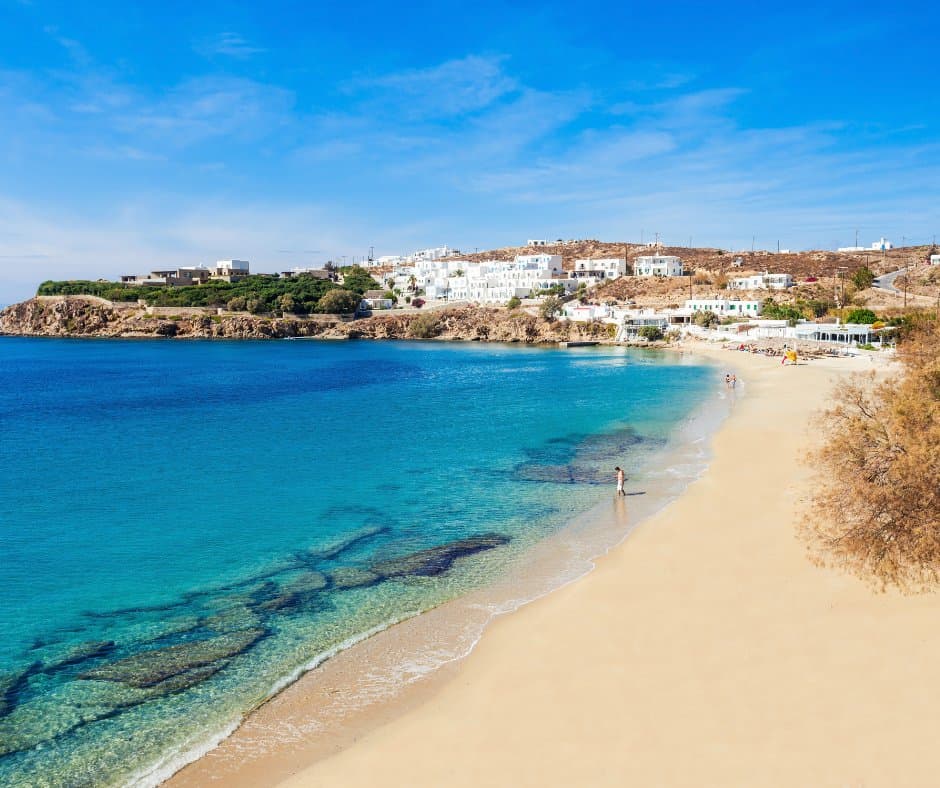 Agios Stefanos beach in Mykonos